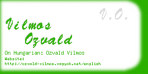 vilmos ozvald business card